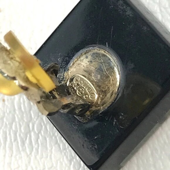 CHANEL CC Mark Square Coco Rhinestone Earrings Accessories Plastic Light blue - Picture 6 of 7